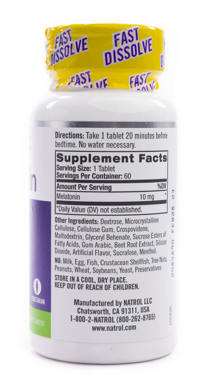 Natrol Melatonin Sleep 10 mg  60 Fast Dissolve Tabets [Strawberry]