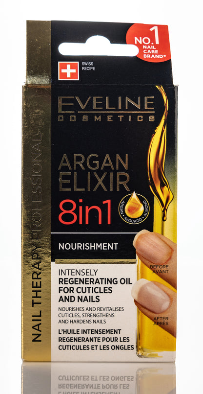 Eveline Argan Elixir 8 in1 Nail and Cuticle Oil 12 Ml