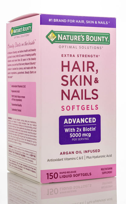 Nature's Bounty Extra Strength Hair Skin & Nails Health & Beauty 150 Softgels