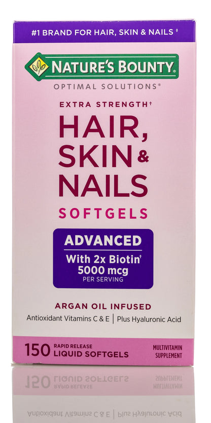 Nature's Bounty Extra Strength Hair Skin & Nails Health & Beauty 150 Softgels