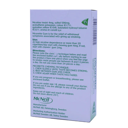 Nicorette Gum 4Mg Fresh Mint 30 Pieces