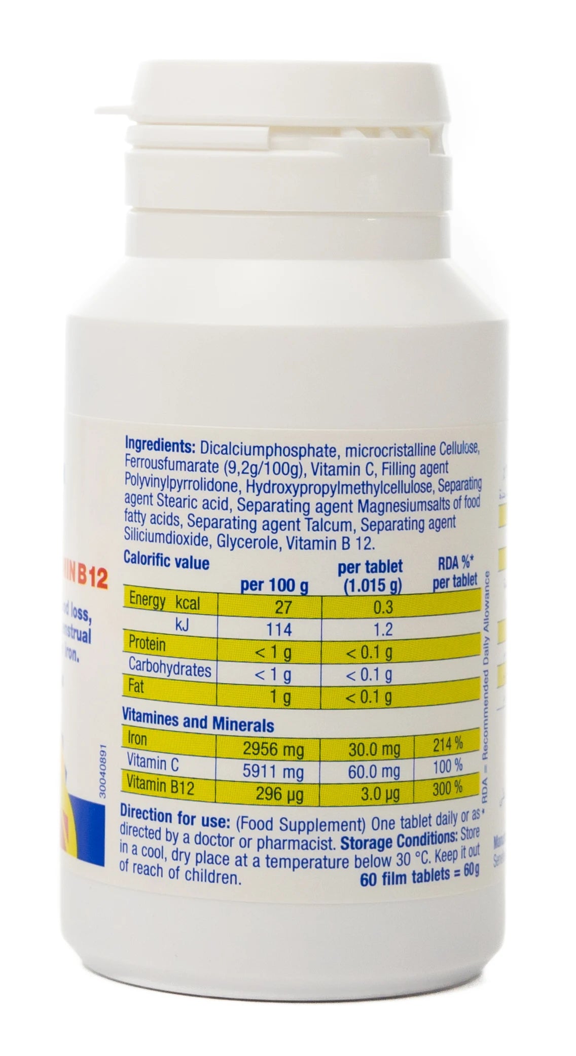 Activline Iron + Vitamin C + Vitamin B12 60 Tablet
