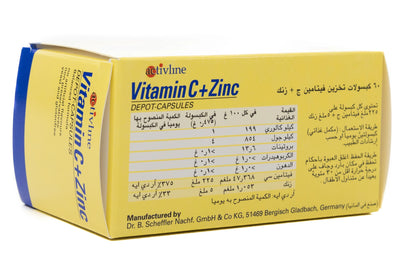 Activline Vitamin C + Zinc 60 Capsules