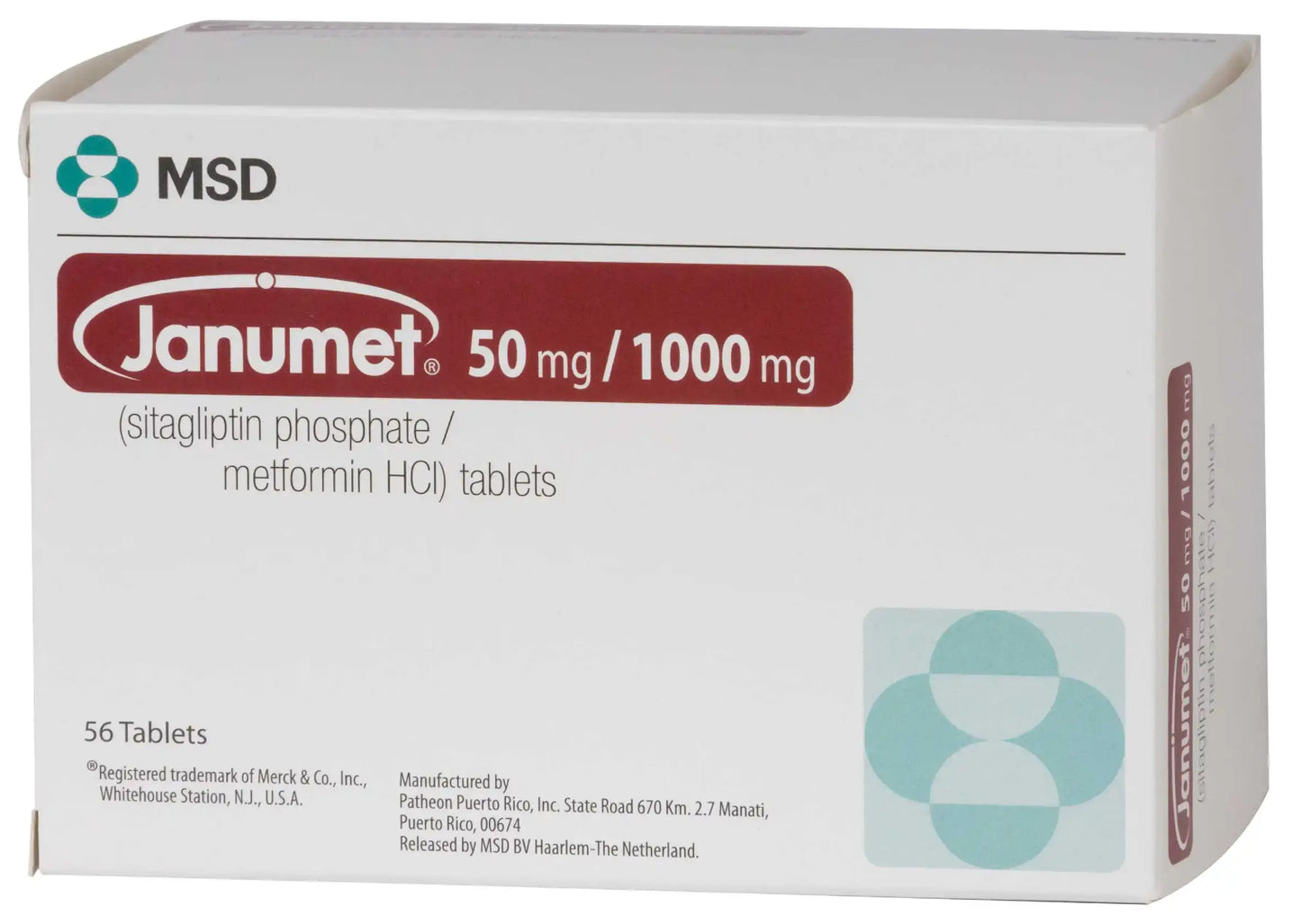 Janumet 50/1000Mg 56 Tablets