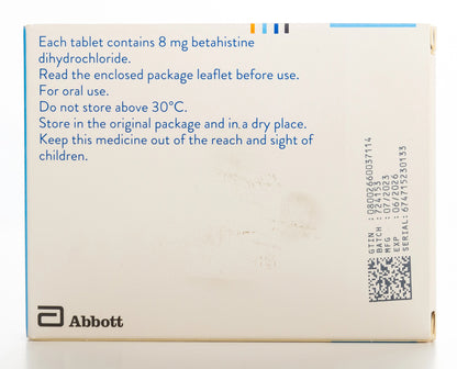 Betaserc 8Mg 100Tablets
