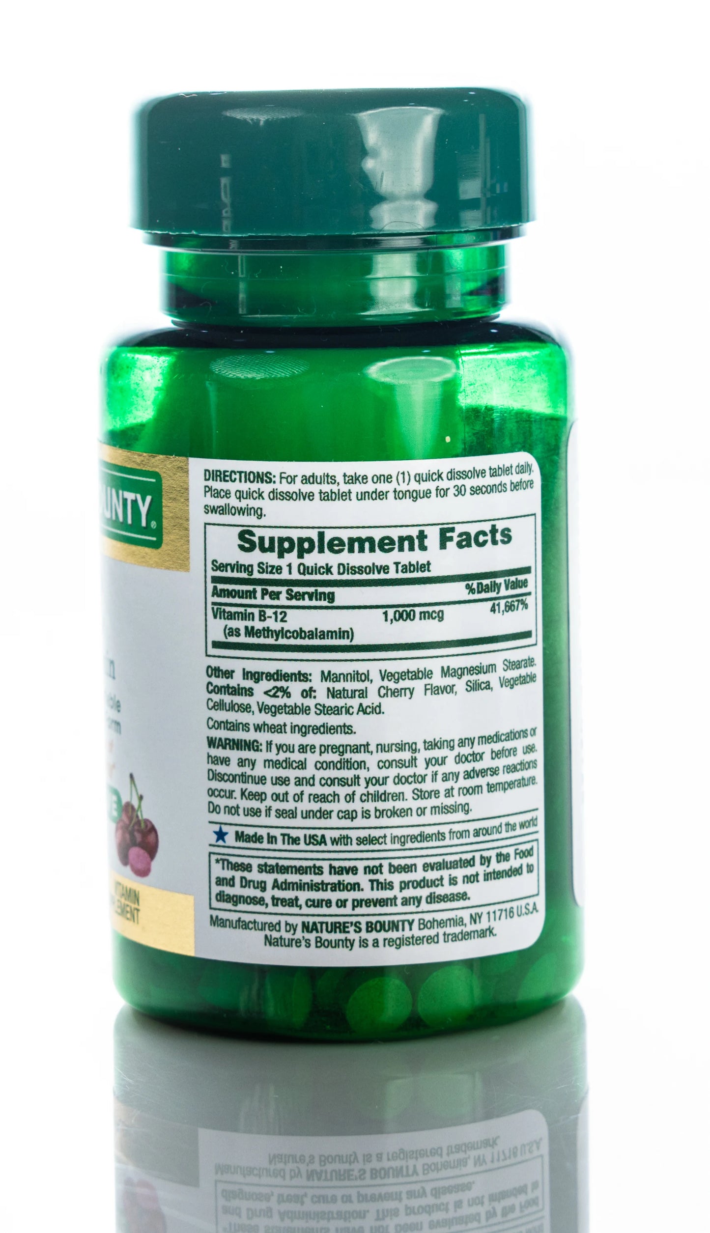 Nature's Bounty B-12 1000mcg 60 Quick Dissolve Tablets