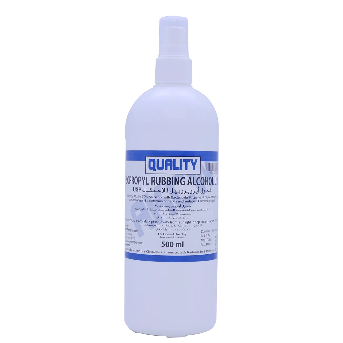Quality Isopropyl Rubbing Alcohol 70% 500 Ml