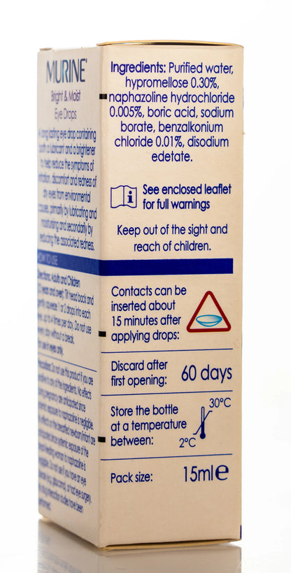 Murine Bright And Moist Eye Drops 15Ml