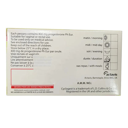 Cyclogest 400Mg 15 Suppository