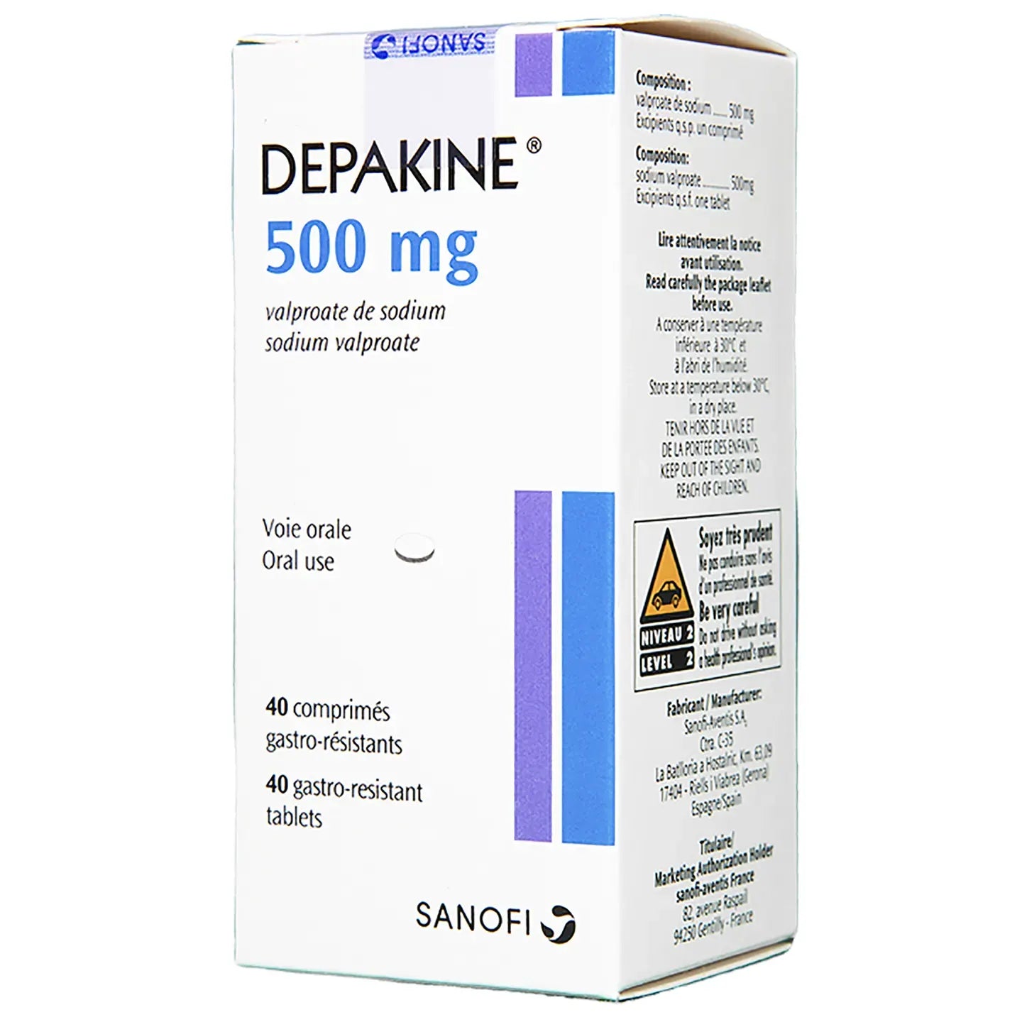 Depakine 500Mg 40  Tablets