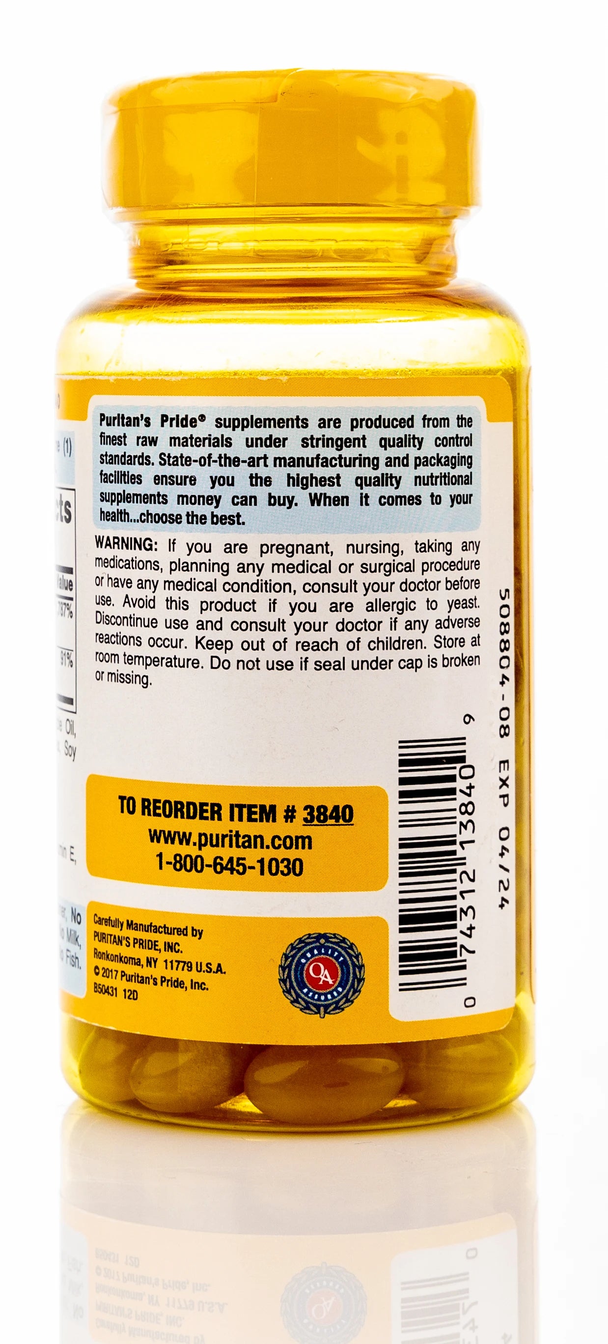 Puritan's Pride Vitamin E 400IU +Selenium 50mcg 100 Softgels
