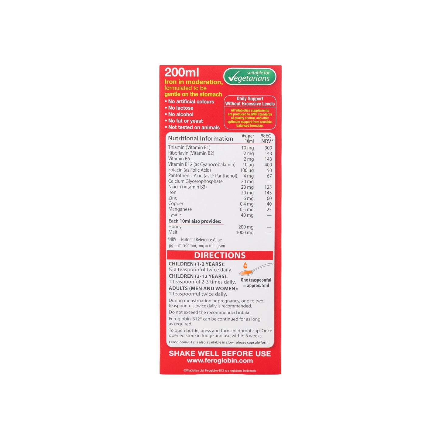 Vitabiotics Feroglobin Syrup 200 Ml