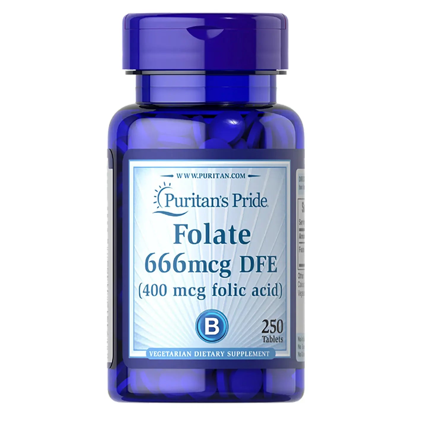 Puritan's Pride Folic Acid 400mcg 250 Tablets