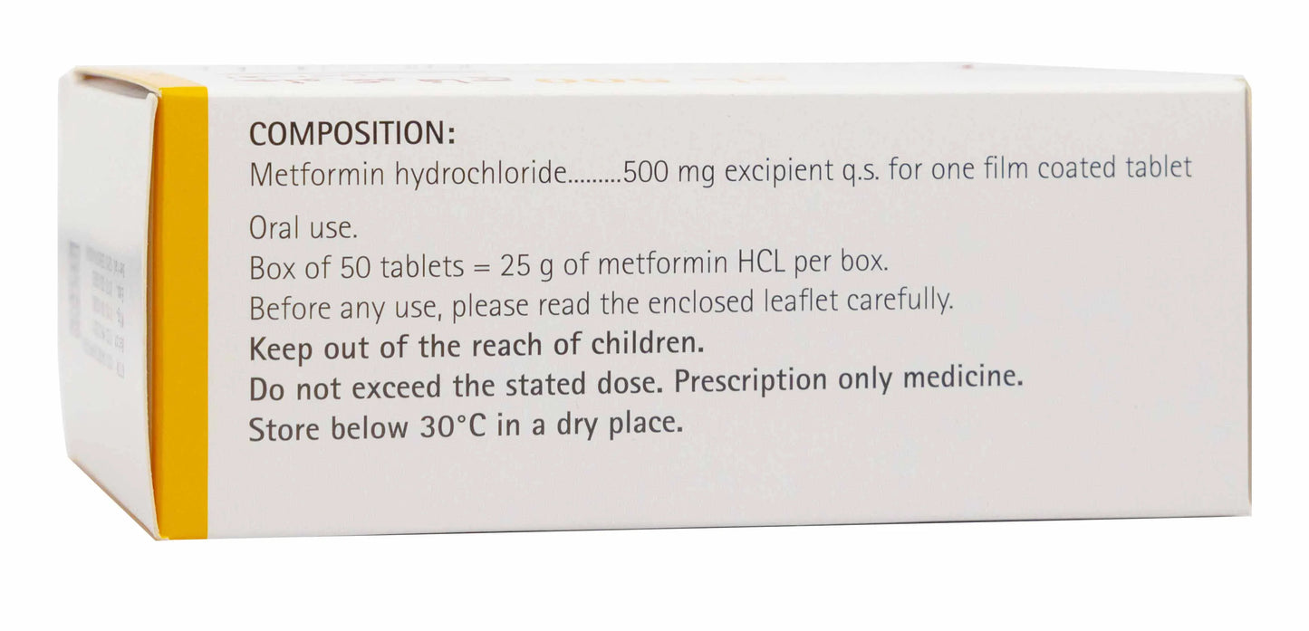 Glucophage 500Mg 50 Tablets