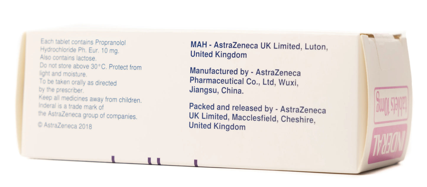 Inderal 10Mg 50 Tablets
