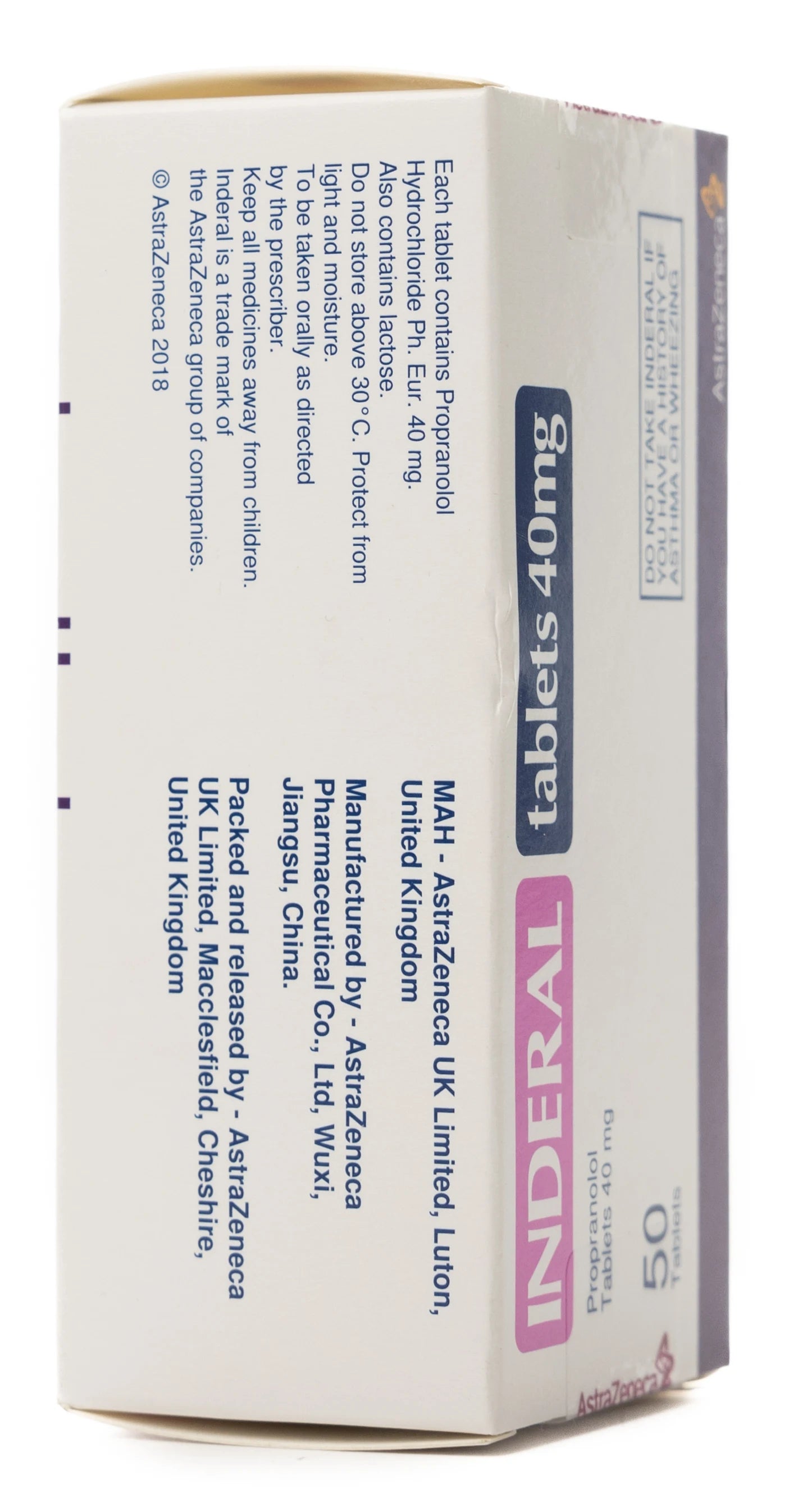 Inderal 40Mg 50 Tablets