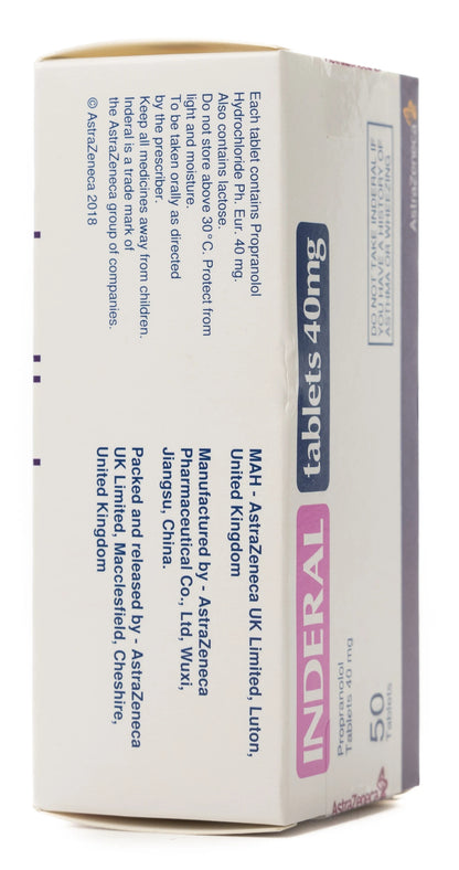 Inderal 40Mg 50 Tablets