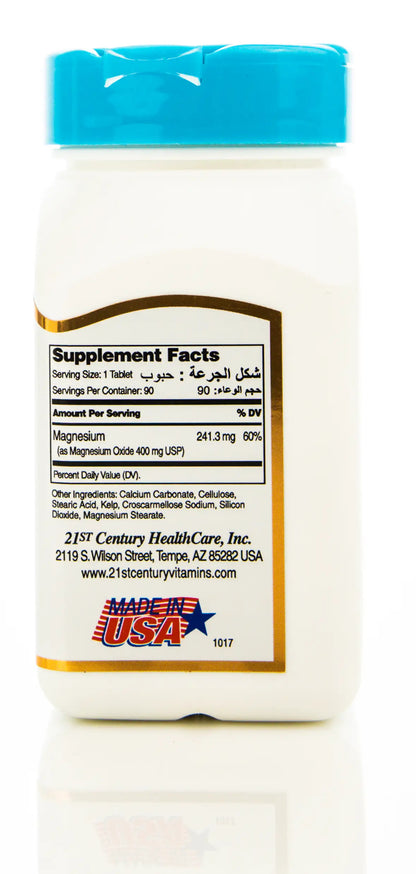 21 Century Magnesium [mgo] 400 mg 90 Tablet