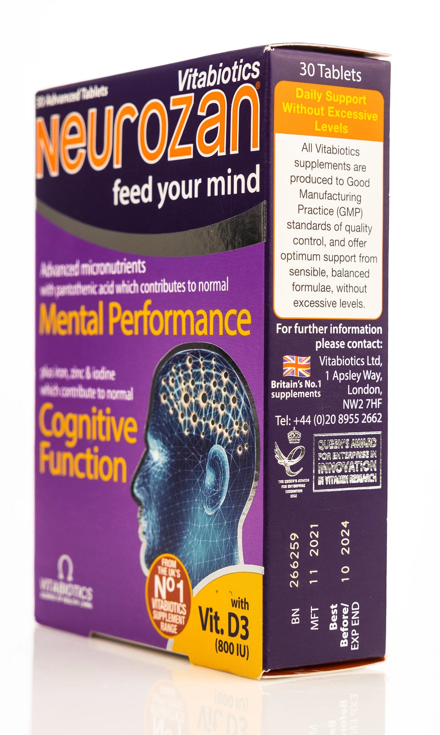 Vitabiotics Neurozan with Vit.D 800IU 30 Tablets