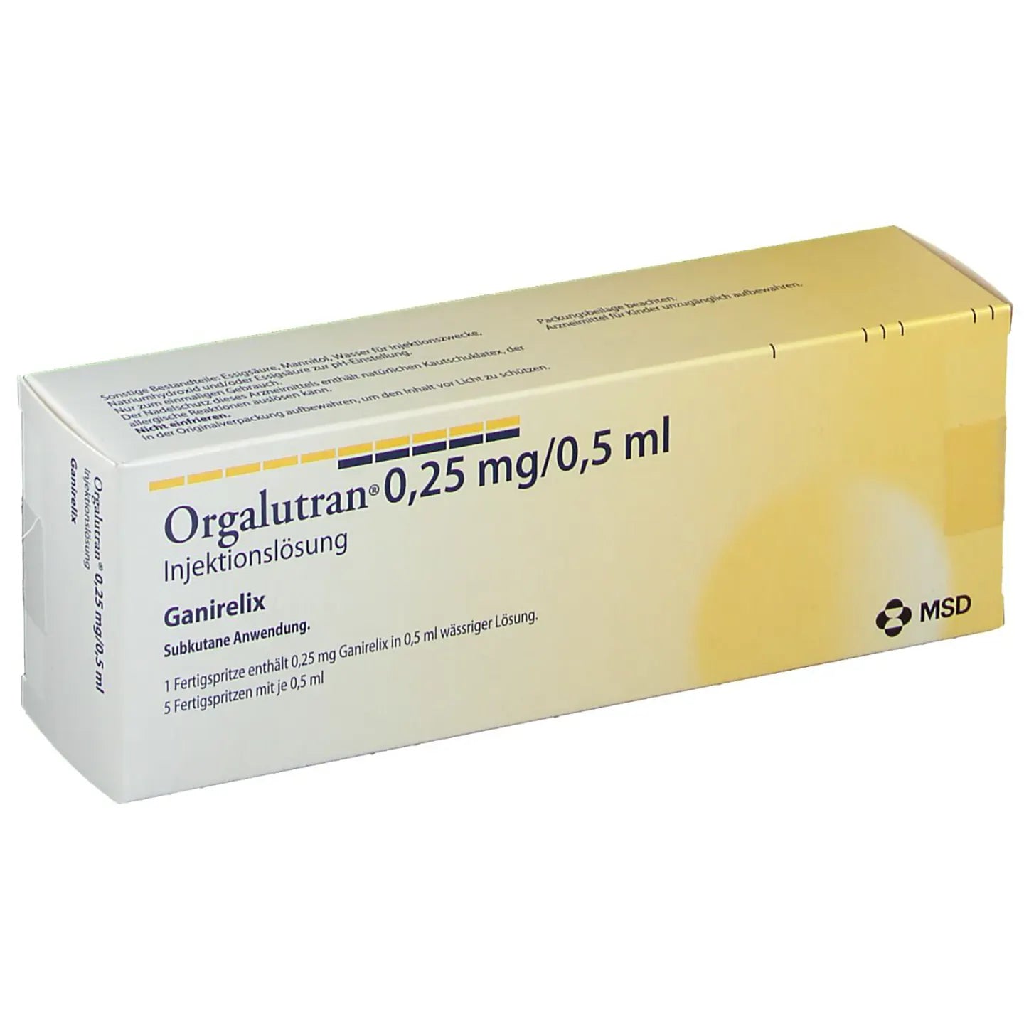 Orgalutran Solution For Injection. 0.25 Mg / 0.5 Ml 1 Syringe