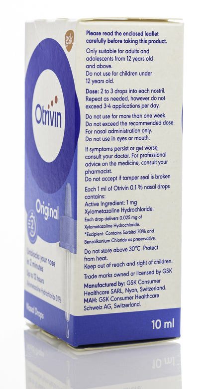 Otrivin Adult 0.1% Drops 10Ml