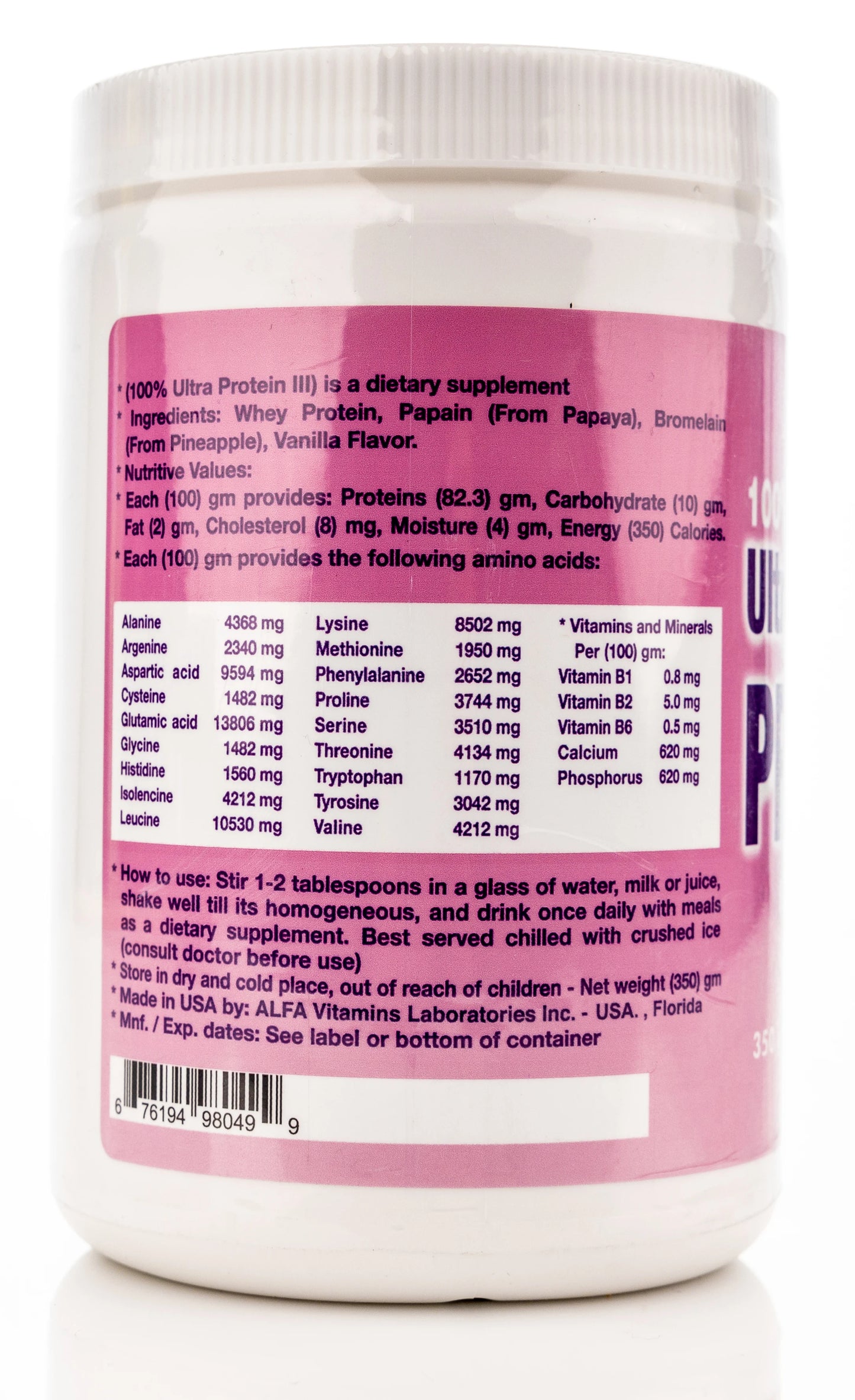 Ultra Protein Vanilla Flavor 350 gm