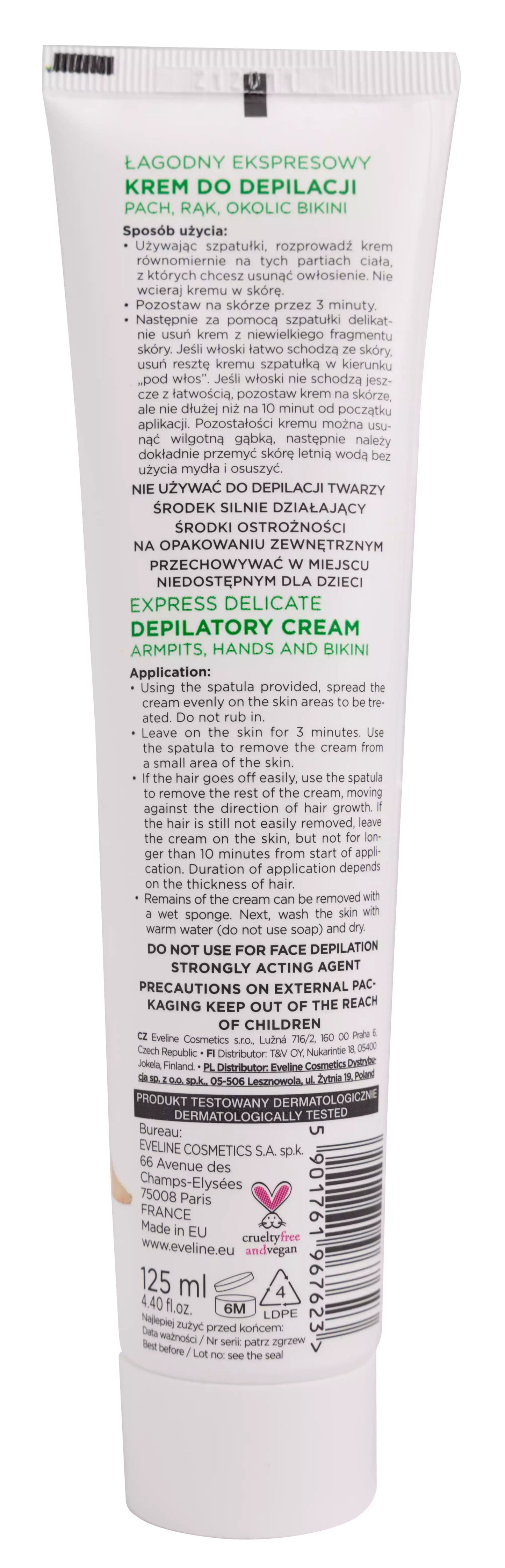 Eveline Express Depilatory Delicate Hair Removal Creme (Sensitive Areas) 125 ml