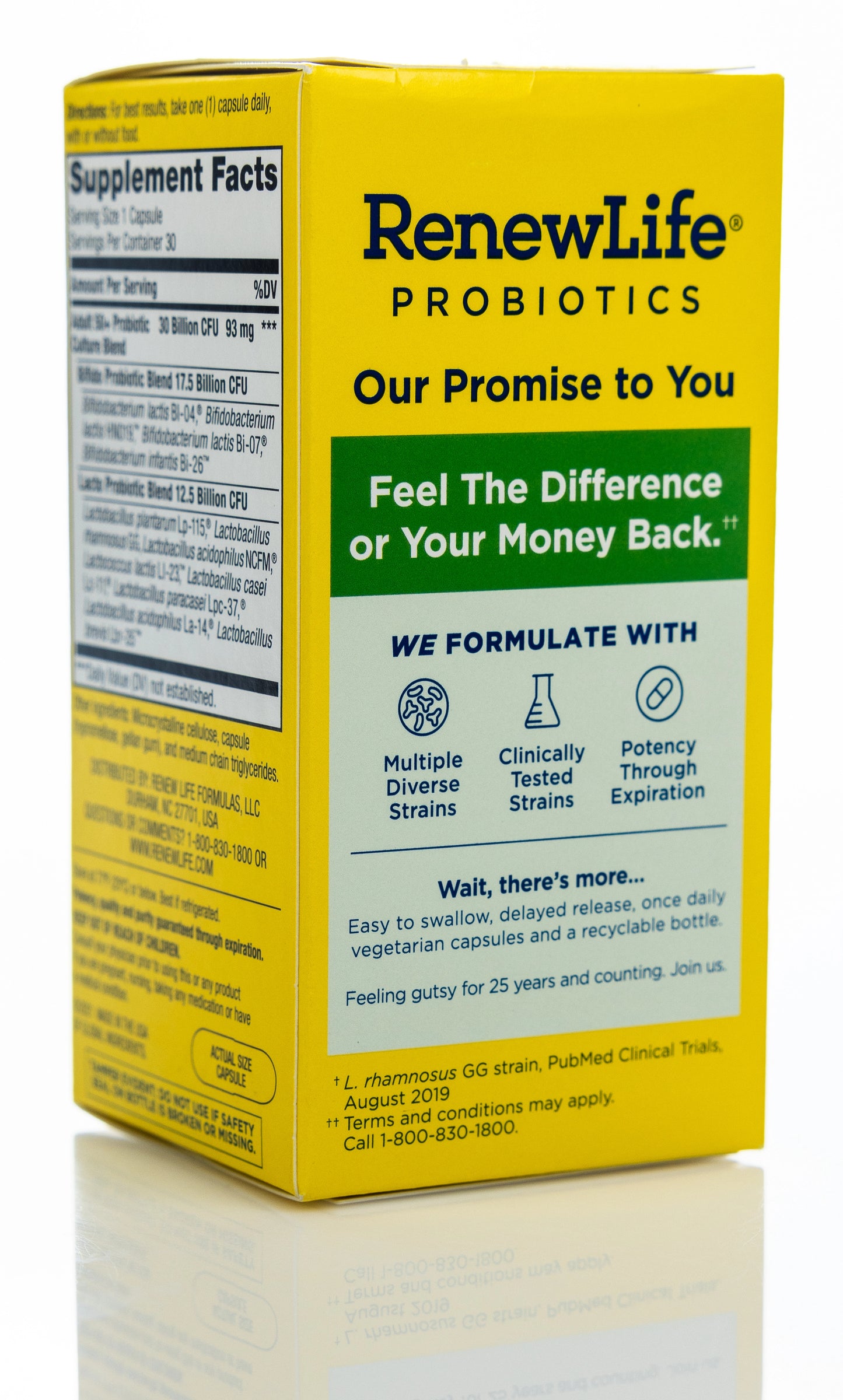 RenewLife Ultimate Flora Adults +50 30 Billion Live Cultures-12 Probiotic Strains 30 Capsules
