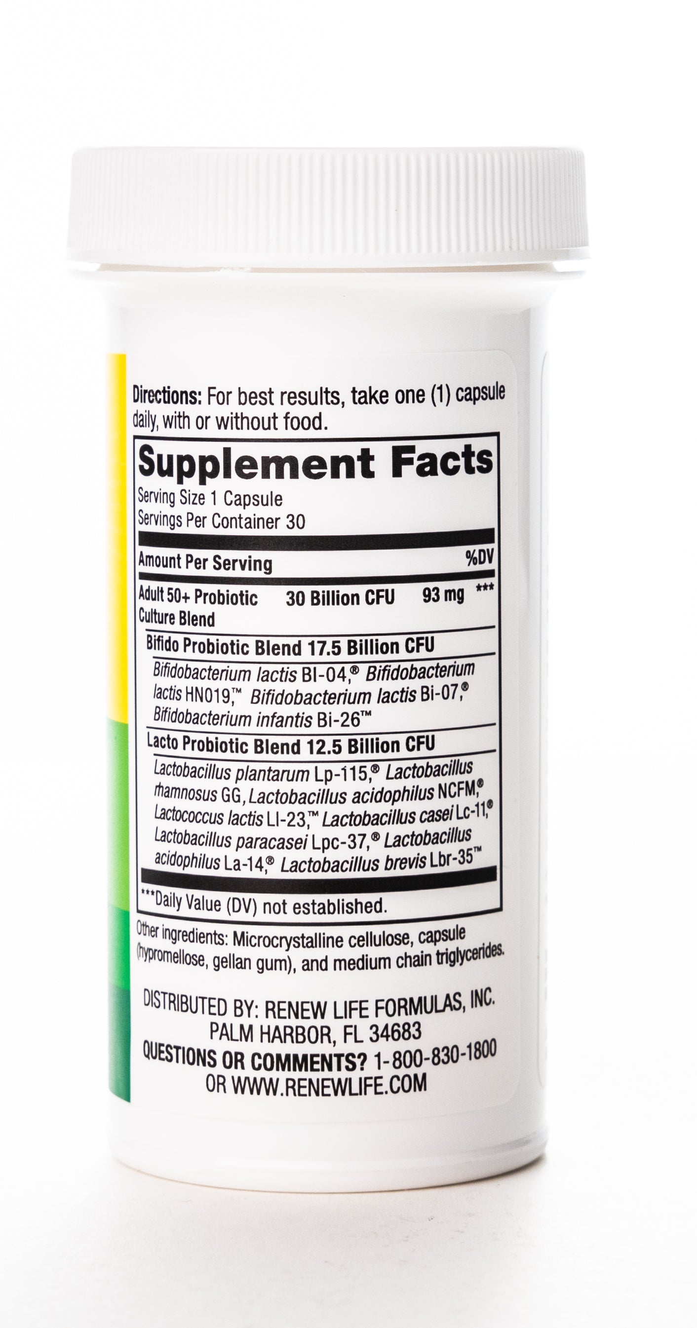 RenewLife Ultimate Flora Adults +50 30 Billion Live Cultures-12 Probiotic Strains 30 Capsules