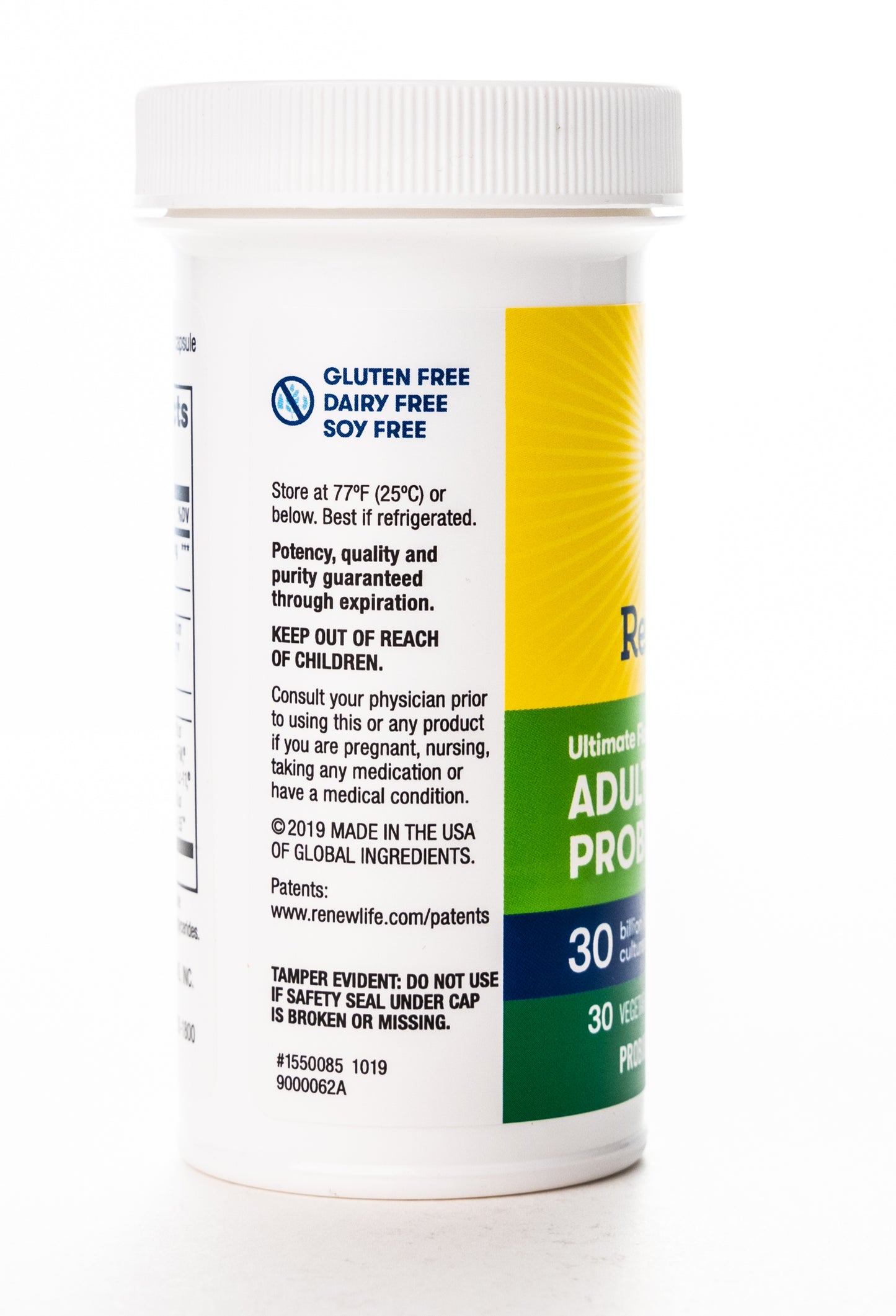 RenewLife Ultimate Flora Adults +50 30 Billion Live Cultures-12 Probiotic Strains 30 Capsules
