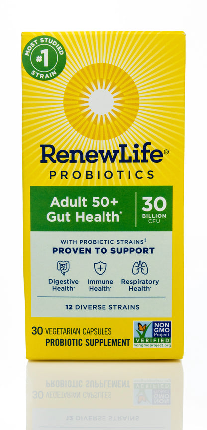 RenewLife Ultimate Flora Adults +50 30 Billion Live Cultures-12 Probiotic Strains 30 Capsules