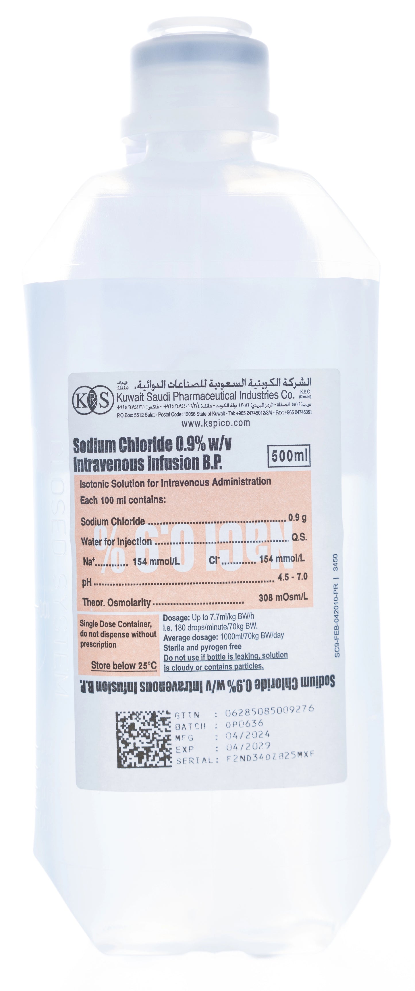 KSP Normal Saline 0.9% 500Ml