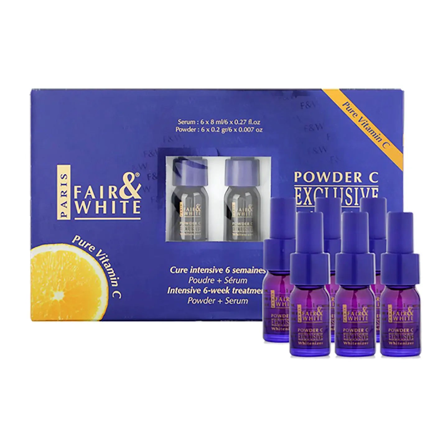 Fair And White Exclusive Powder C Whitenizer Serum: 6 x 8 Ml / Powder: 6 x 0.02 G