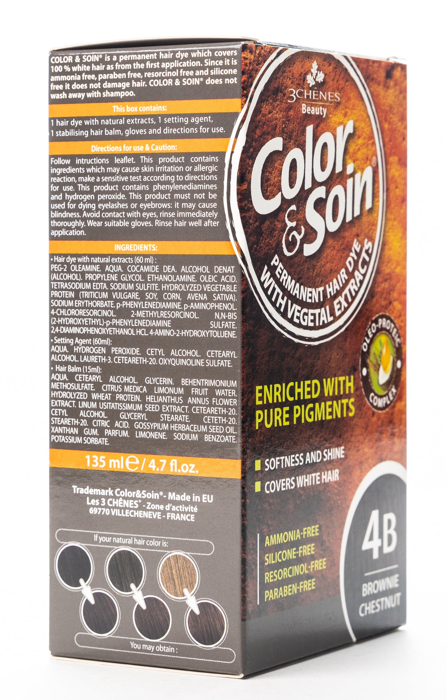 Color & Soin Permanent Hair Color [4B] Brownie Chestnut