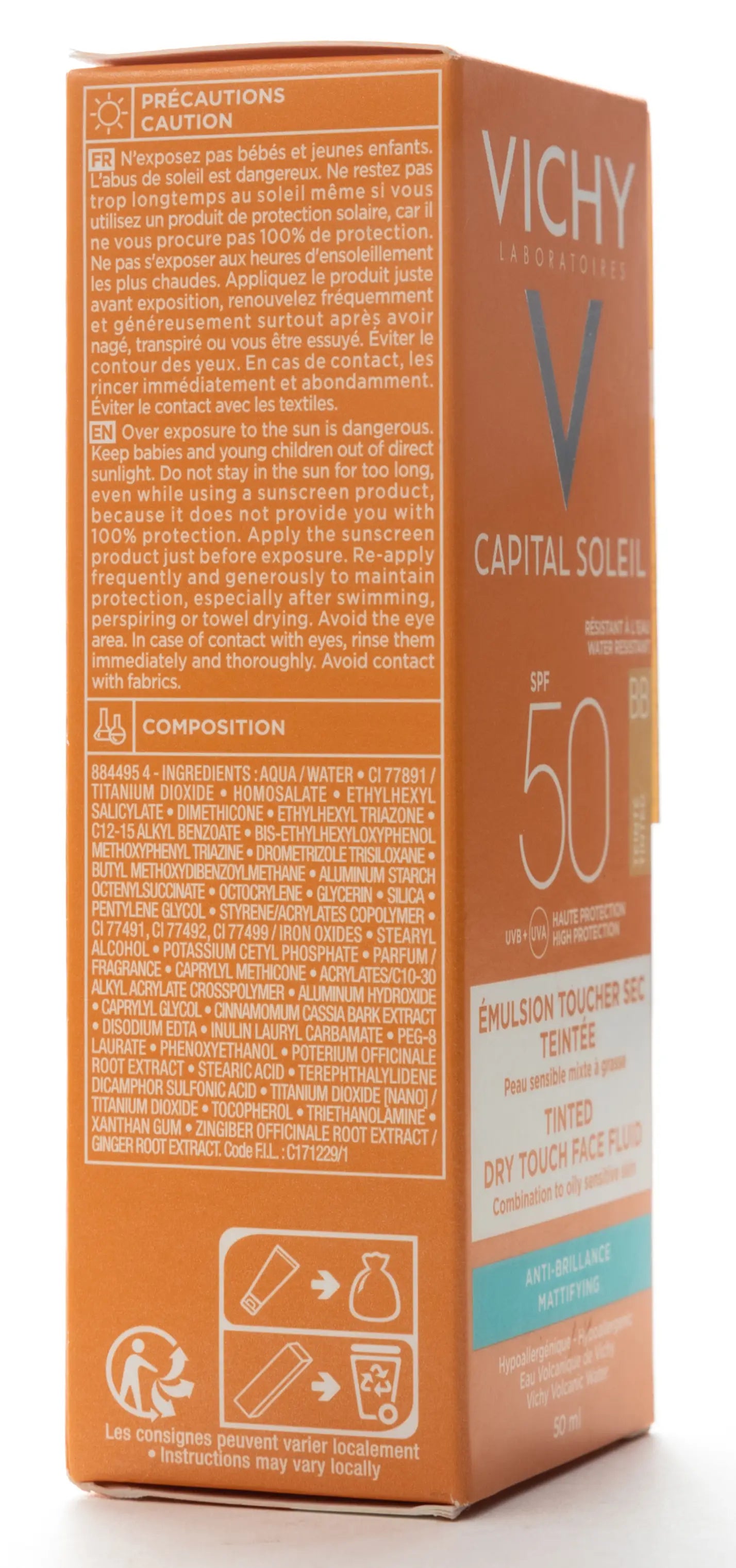 Vichy Ideal Soleil SPF 50 BB  Dry Touch Tinted Fluid 50 ml