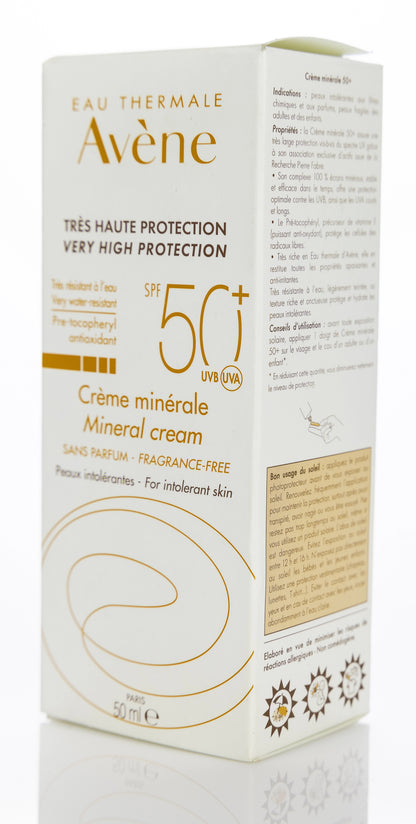 Avène SPF 50+ Very High Protection Mineral Cream 50 Ml