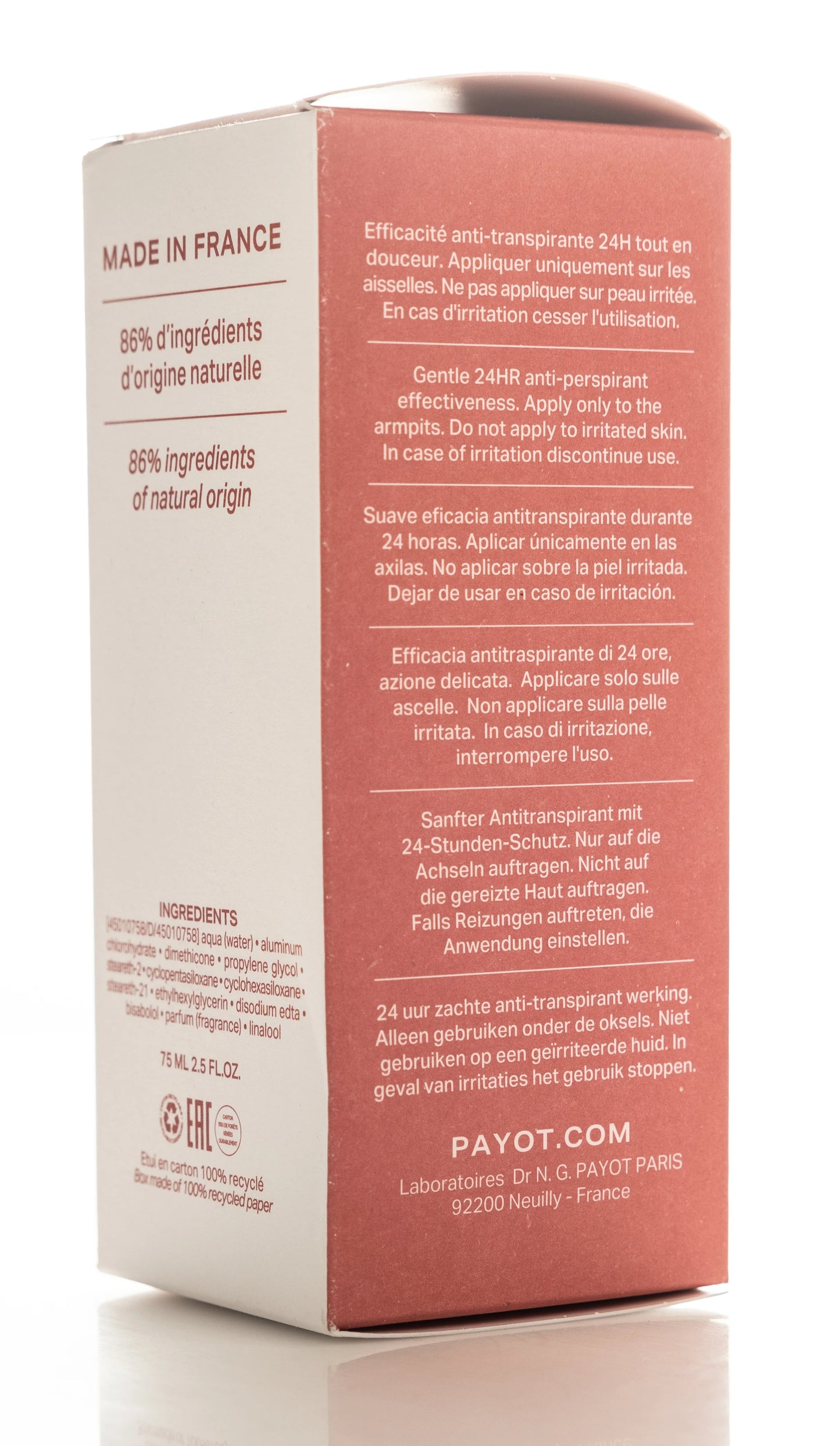 Payot Rituel Douceur 24H Roll-On Deodorant 75 Ml