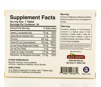 Pure Health Tri Iron 30 Tablets