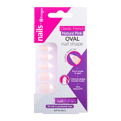 Invogue Classic French Nails Natural Pink (Oval) 223