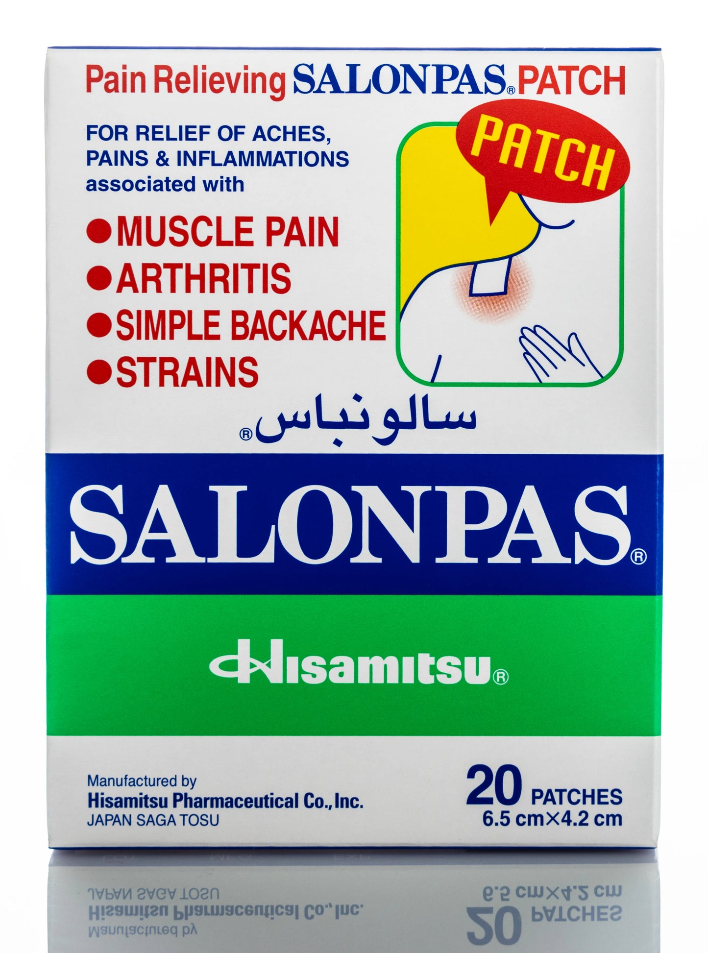 Salonpas Patch 6.5 cmx 4.2 cm  20 Pieces