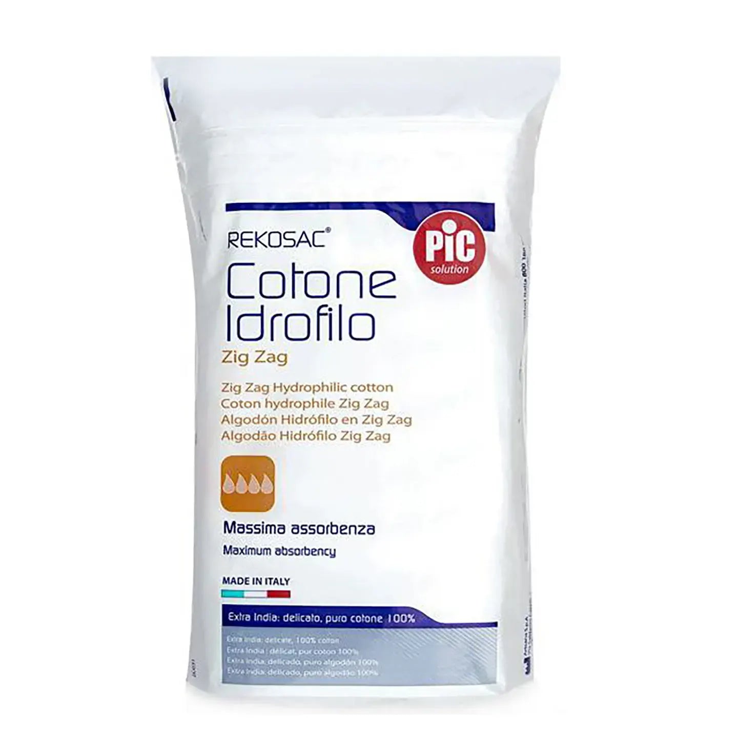 Pic Solution Rekosac Zig zag Hydrophilic Cotton 100Gm