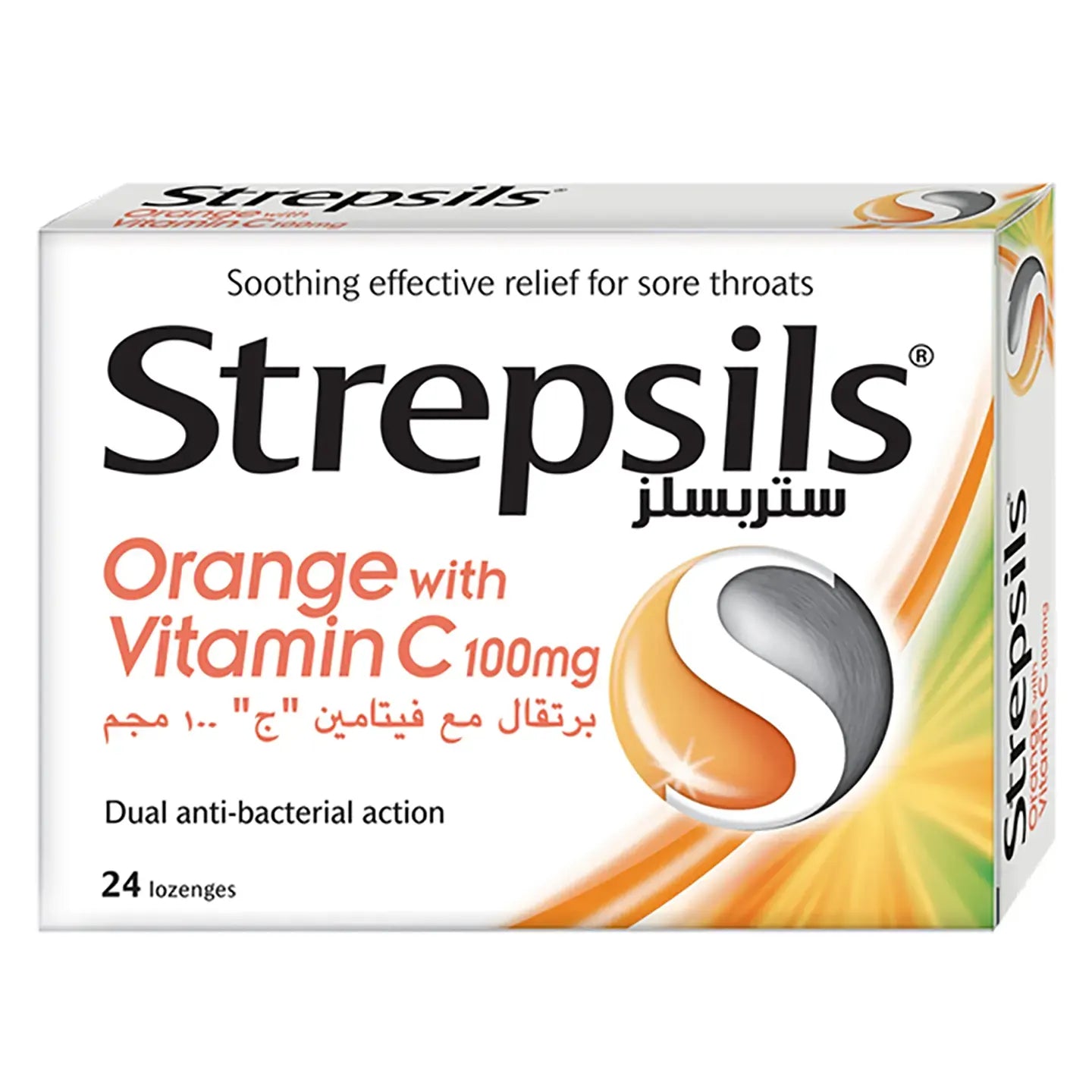 Strepsils Orange [Vitamin-C] 24 Lozenges