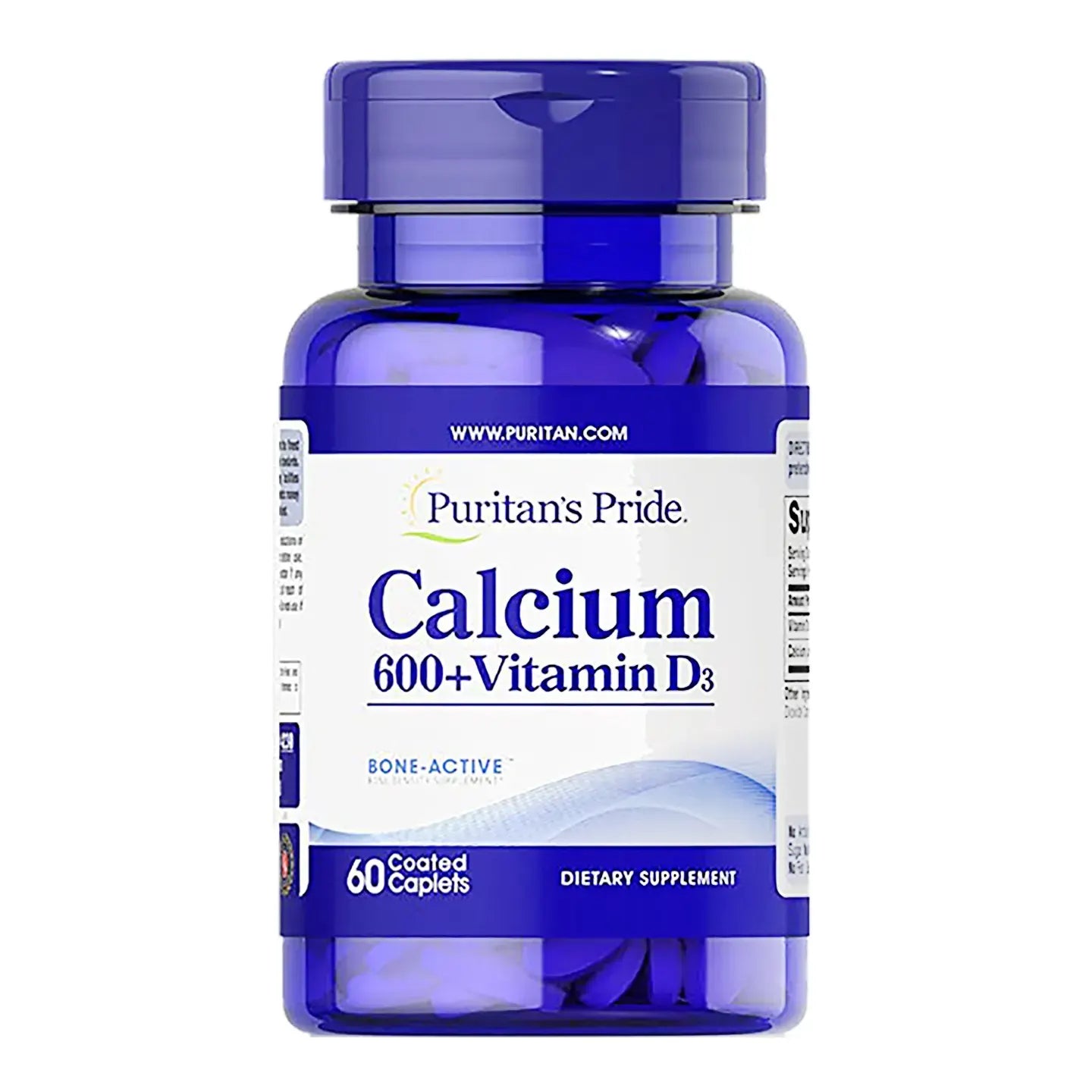 Puritan's Pride Calcium 600 + Vitamin D3 60 Tablets