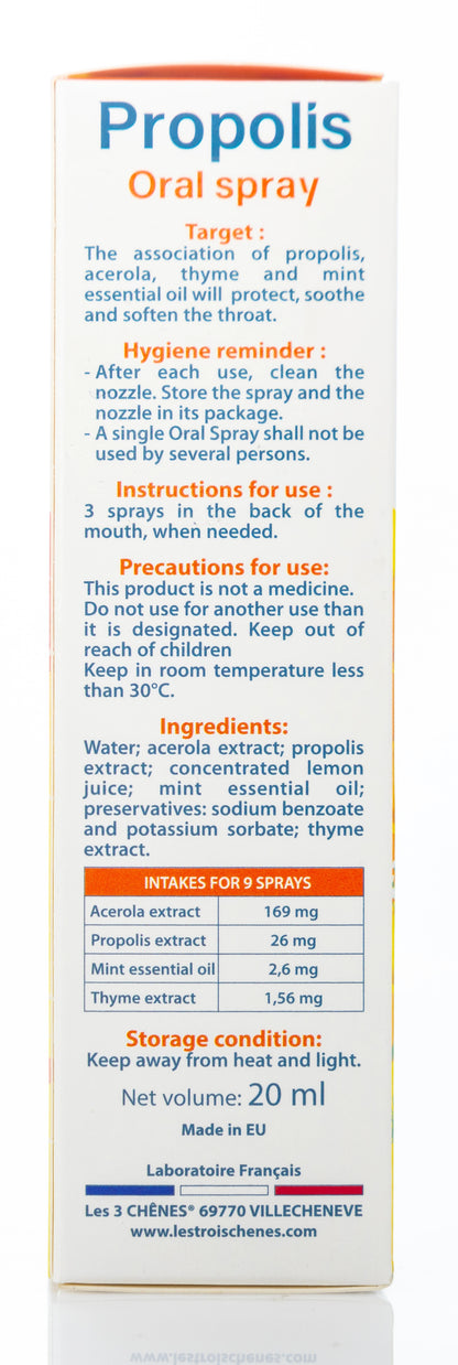 3 Chenes Propolis Oral Spray 20 Ml