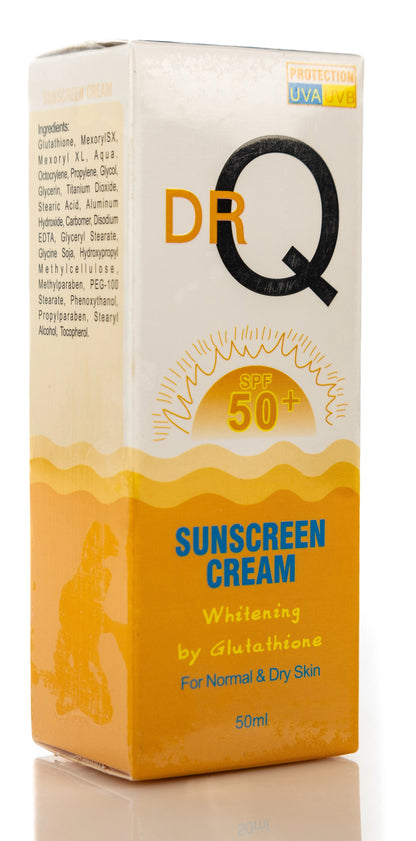 DR Q Sunscreen Cream SPF 50+ Whitening by Glutathione for Normal And Dry Skin 50 Ml