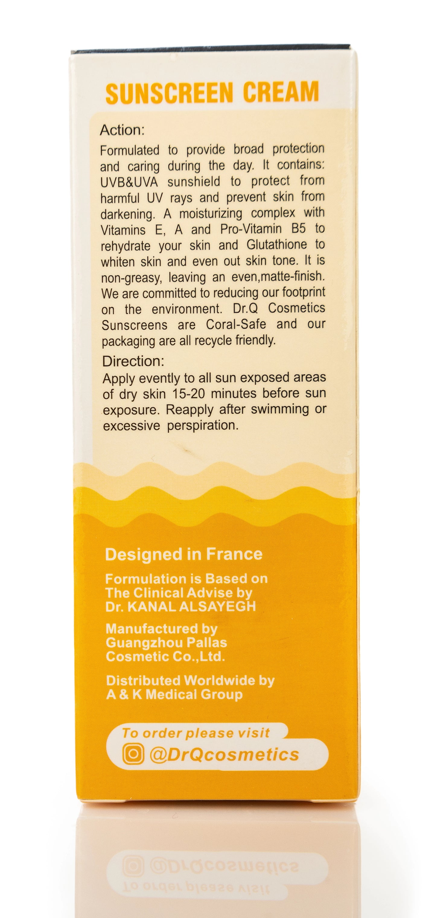 DR Q Sunscreen Cream SPF 50+ Whitening by Glutathione for Normal And Dry Skin 50 Ml