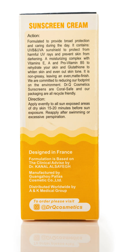 DR Q Sunscreen Cream SPF 50+ Whitening by Glutathione for Normal And Dry Skin 50 Ml