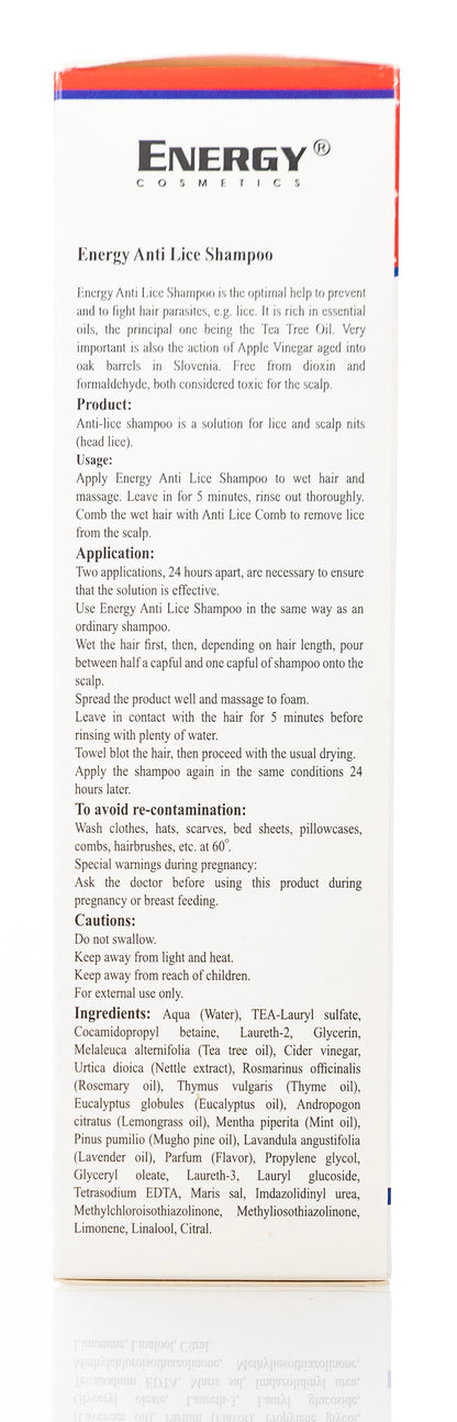 Energy Cosmetics Anti Lice shampoo 250 Ml