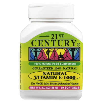 21 Century Vitamin E 1000 mg 50 Capsule