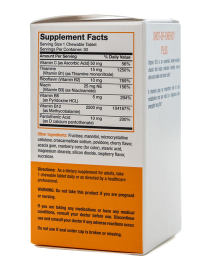 Bronson Shot Of Energy Plus 30 Chewable Tablets